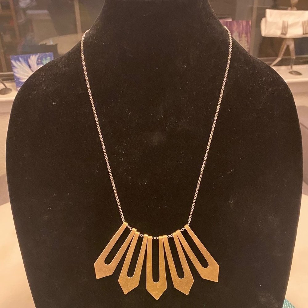 Moroccan Inspired Brass and Silver Necklace